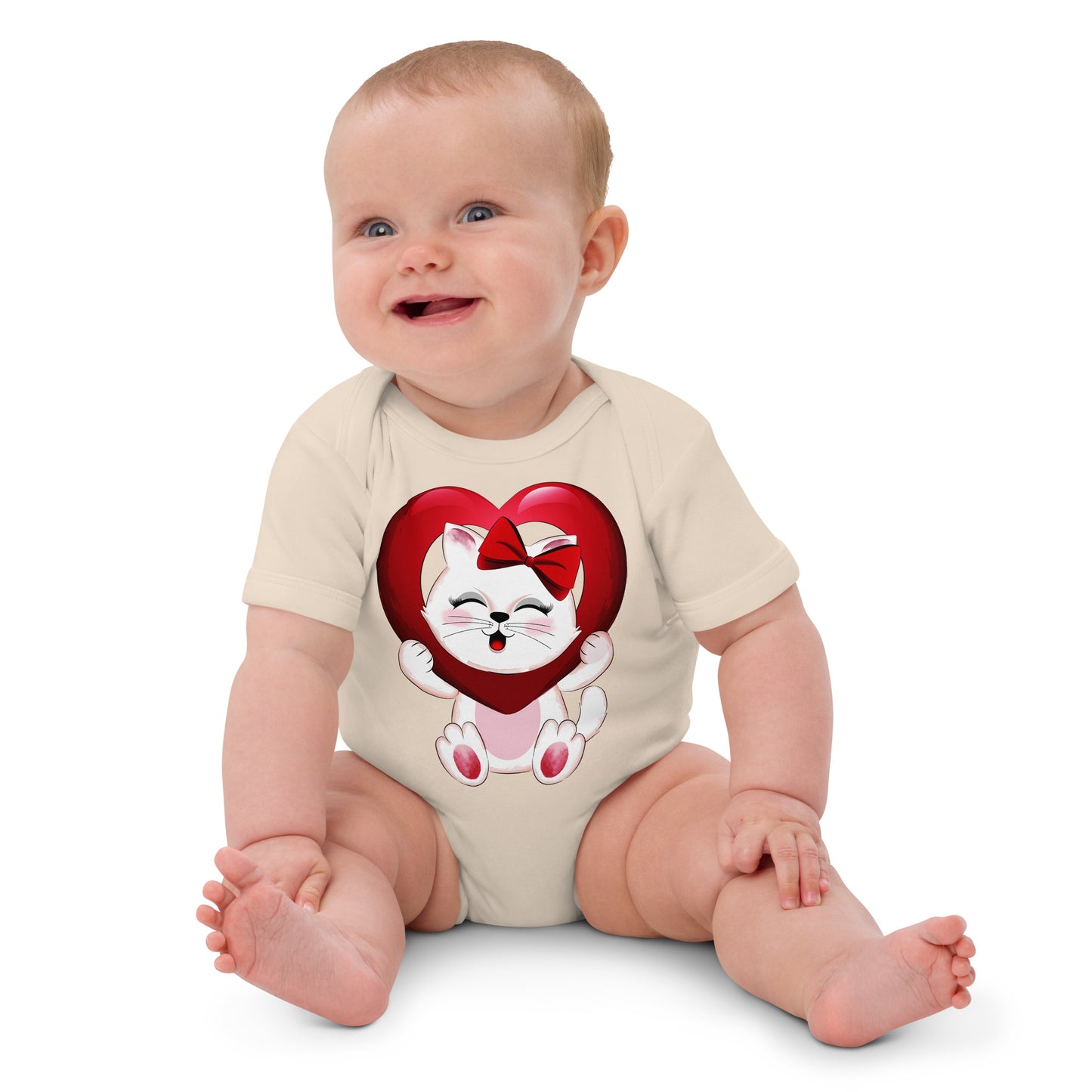 Lovely Kitty Cat Inside Heart Balloon Bodysuit, No. 0477