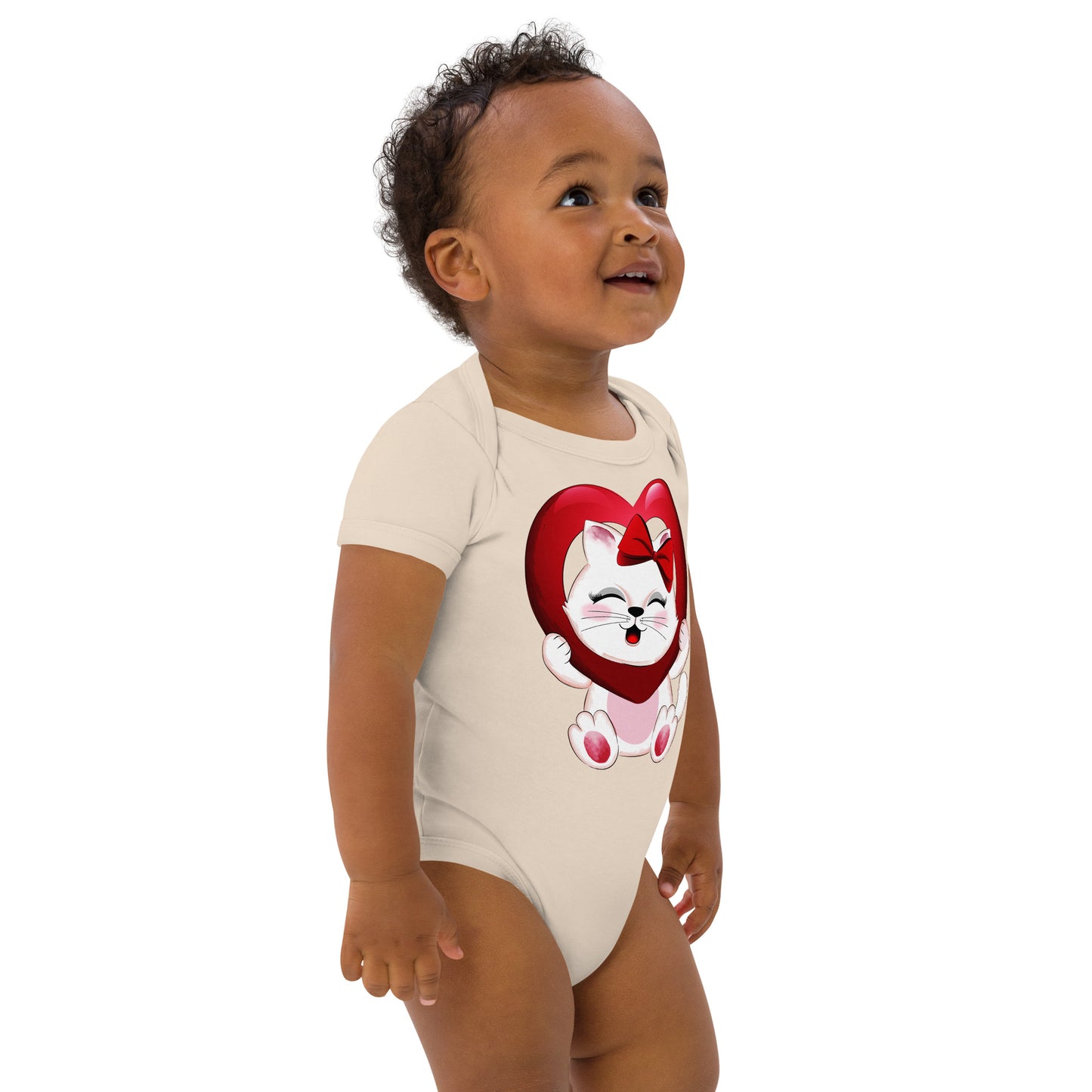 Lovely Kitty Cat Inside Heart Balloon Bodysuit, No. 0477