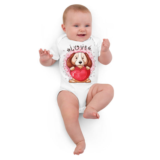 Lovely Puppy Dog with Heart, Bodysuits, No. 0482