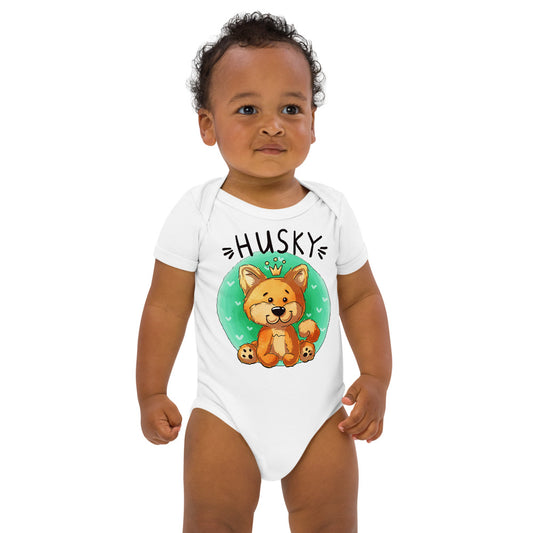 Lovely Husky Puppy Dog, Bodysuits, No. 0476