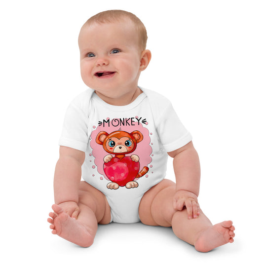 Funny Monkey with Heart, Bodysuits, No. 0433