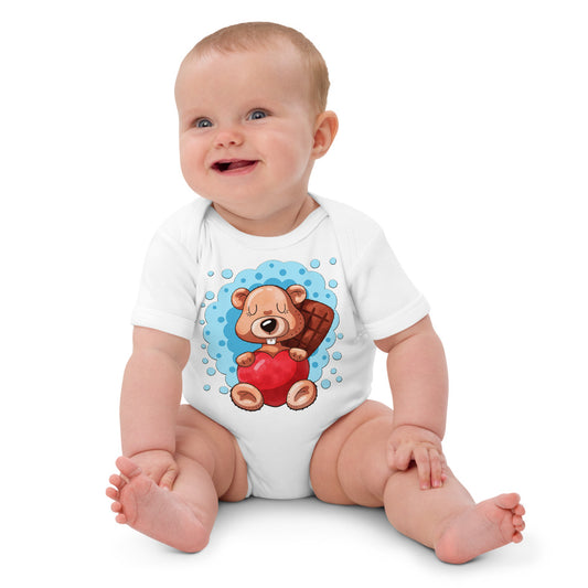 Funny Beaver with Heart, Bodysuits, No. 0397