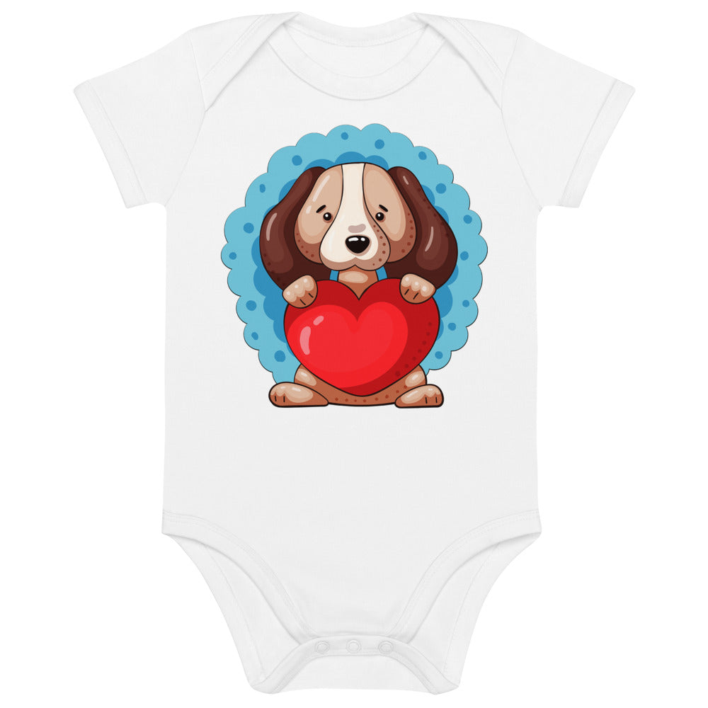 Dog Puppy with Childish Heart, Bodysuits, No. 0392