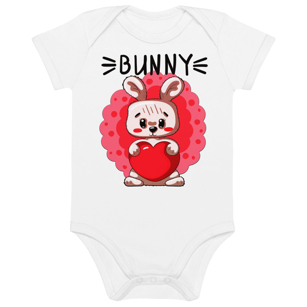 Cute Rabbit with Heart, Bodysuits, No. 0386