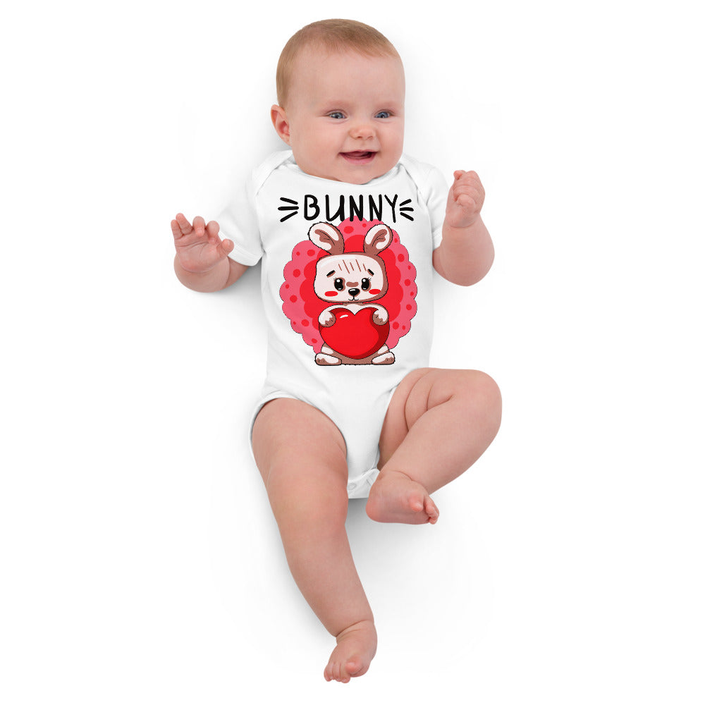 Cute Rabbit with Heart, Bodysuits, No. 0386