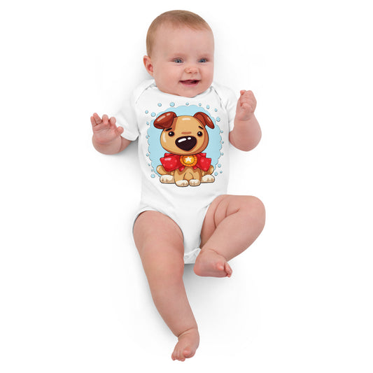 Cute Puppy Dog with Medal, Bodysuits, No. 0373