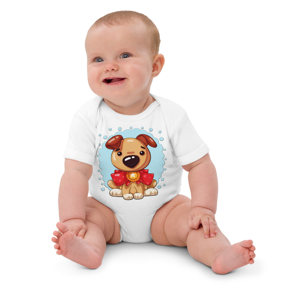 Cute Puppy Dog with Medal, Bodysuits, No. 0373
