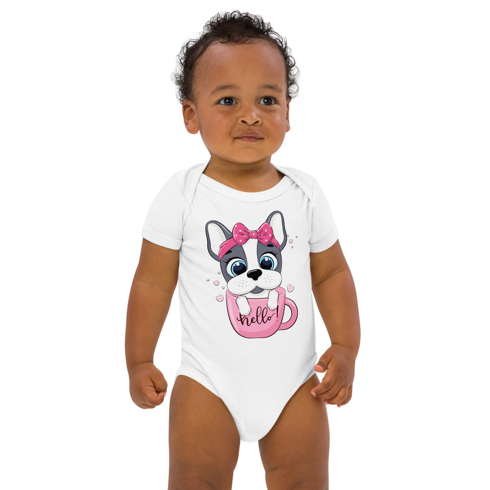 Cute Puppy Dog in Cup, Bodysuits, No. 0371