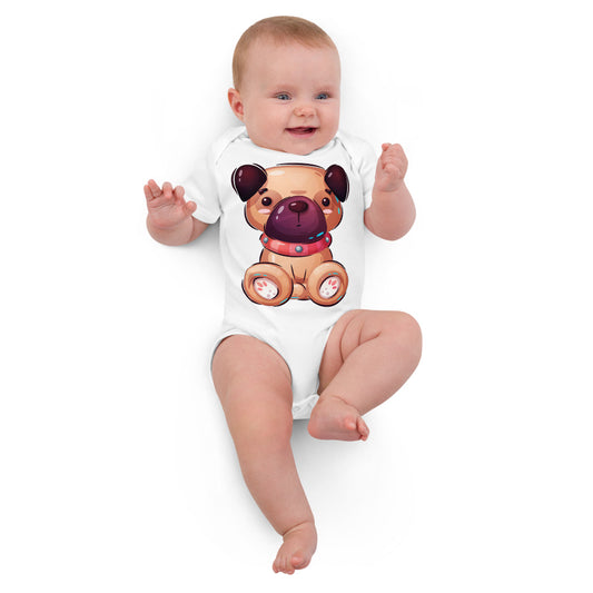 Cute Pug Dog, Bodysuits, No. 0065