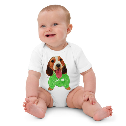 Cute Beagle Puppy Dog Bodysuit, No. 0280