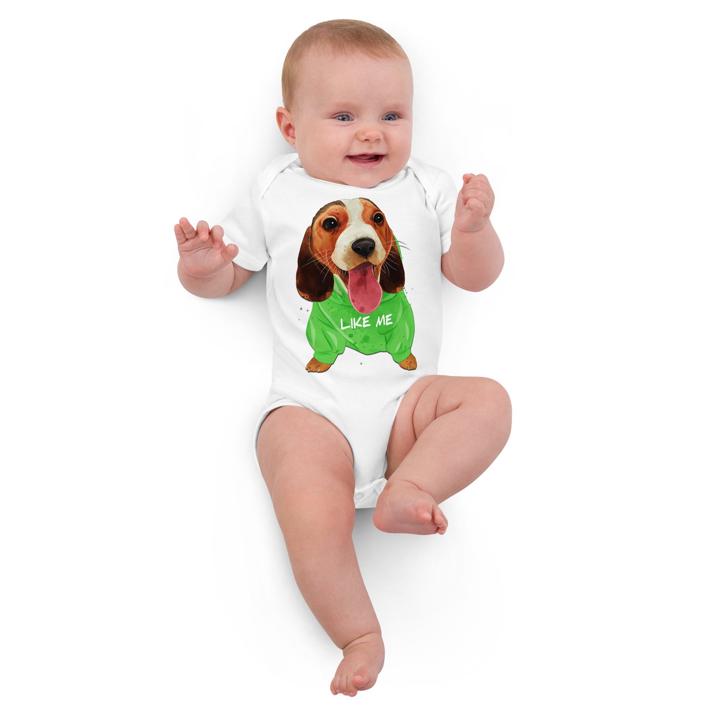 Cute Beagle Puppy Dog Bodysuit, No. 0280