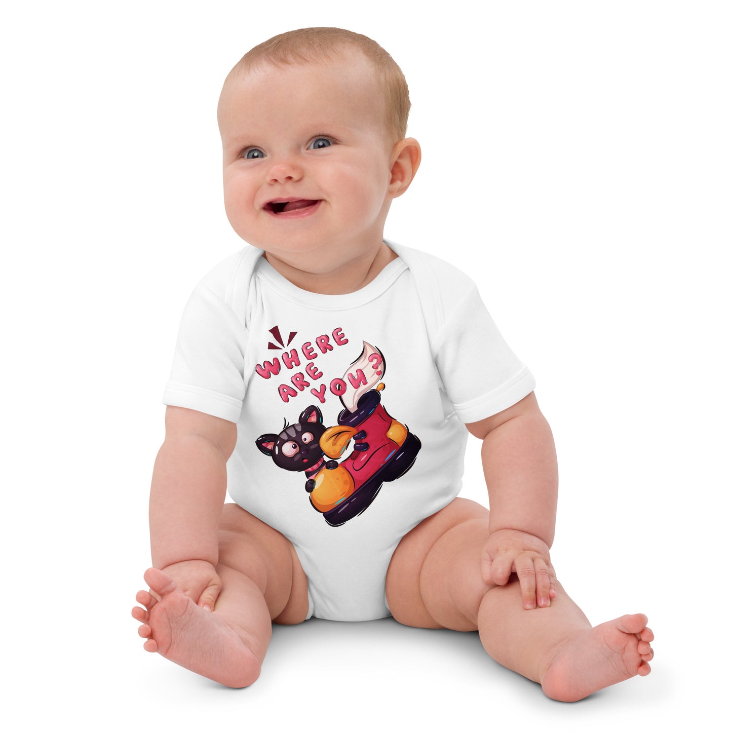 Funny Kitty Cat Playing Bodysuit, No. 0424