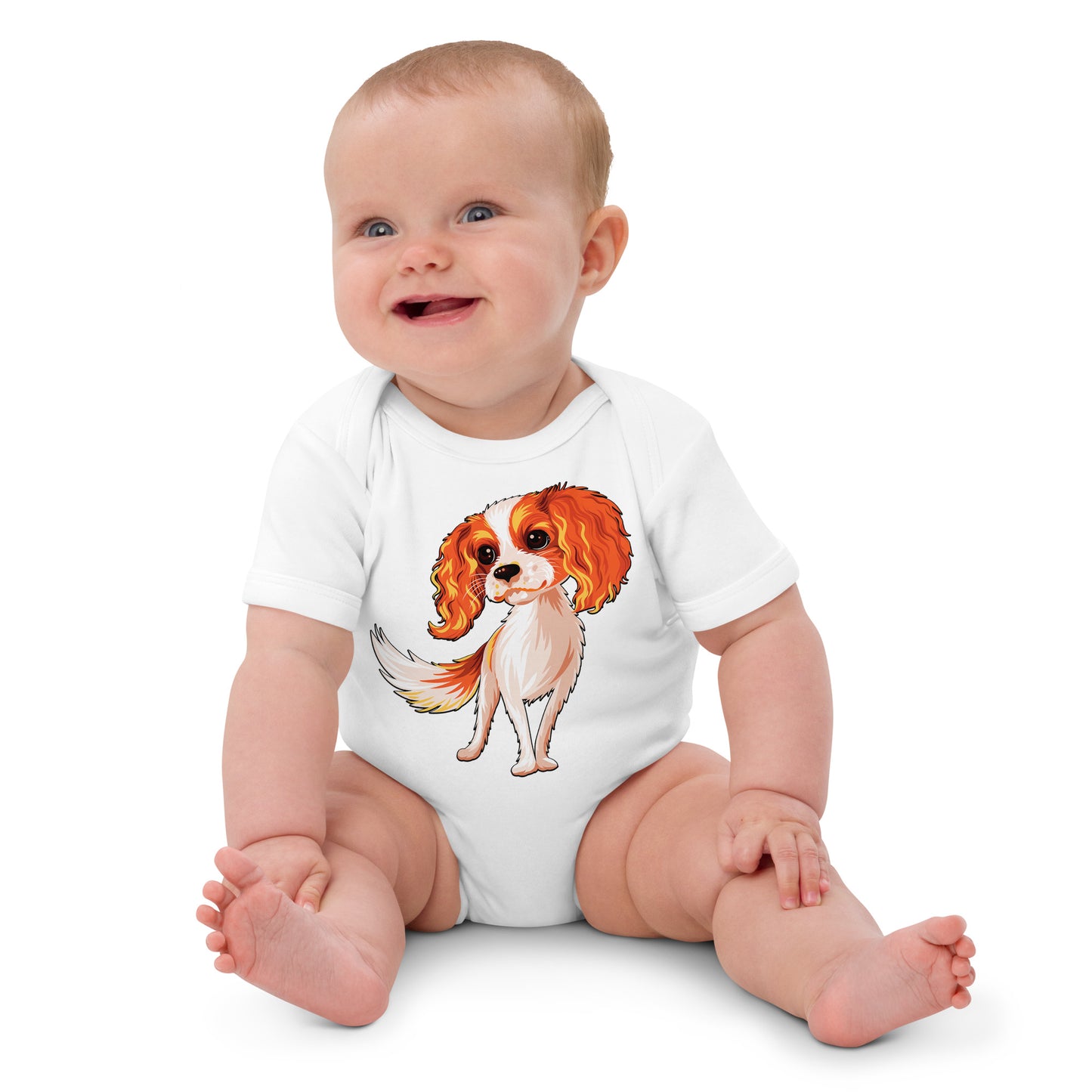 Cute Cavalier King Charles Spaniel Dog Bodysuit, No. 0179