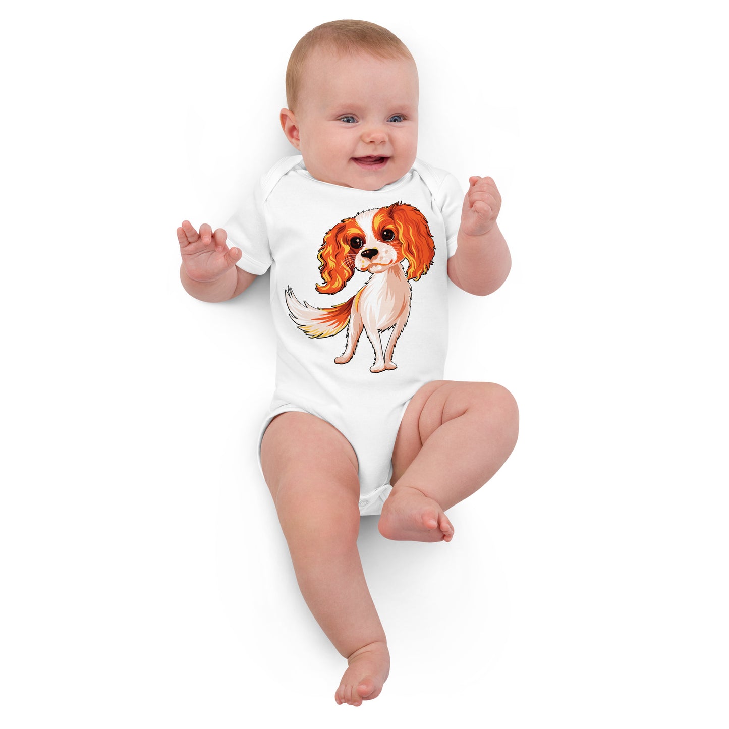 Cute Cavalier King Charles Spaniel Dog Bodysuit, No. 0179