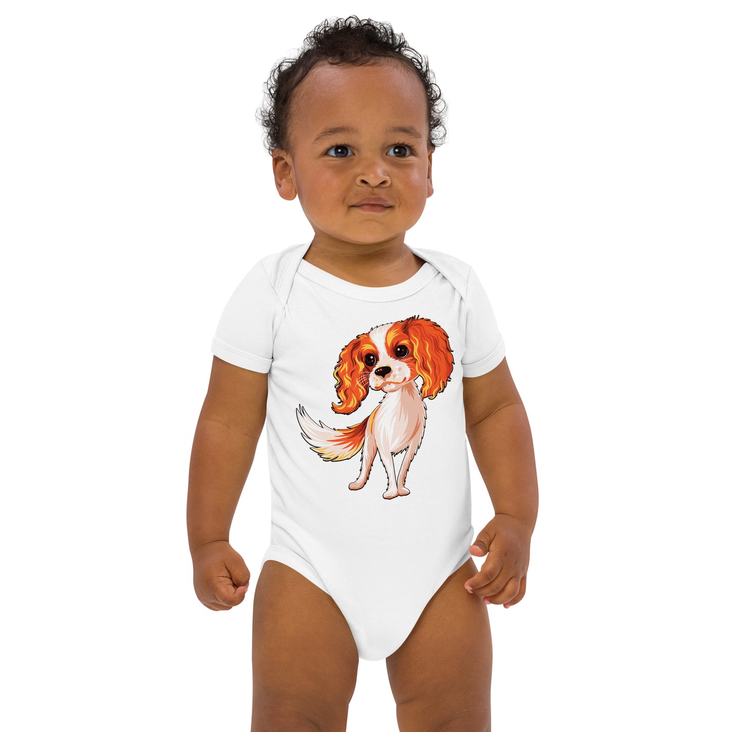 Cute Cavalier King Charles Spaniel Dog Bodysuit, No. 0179