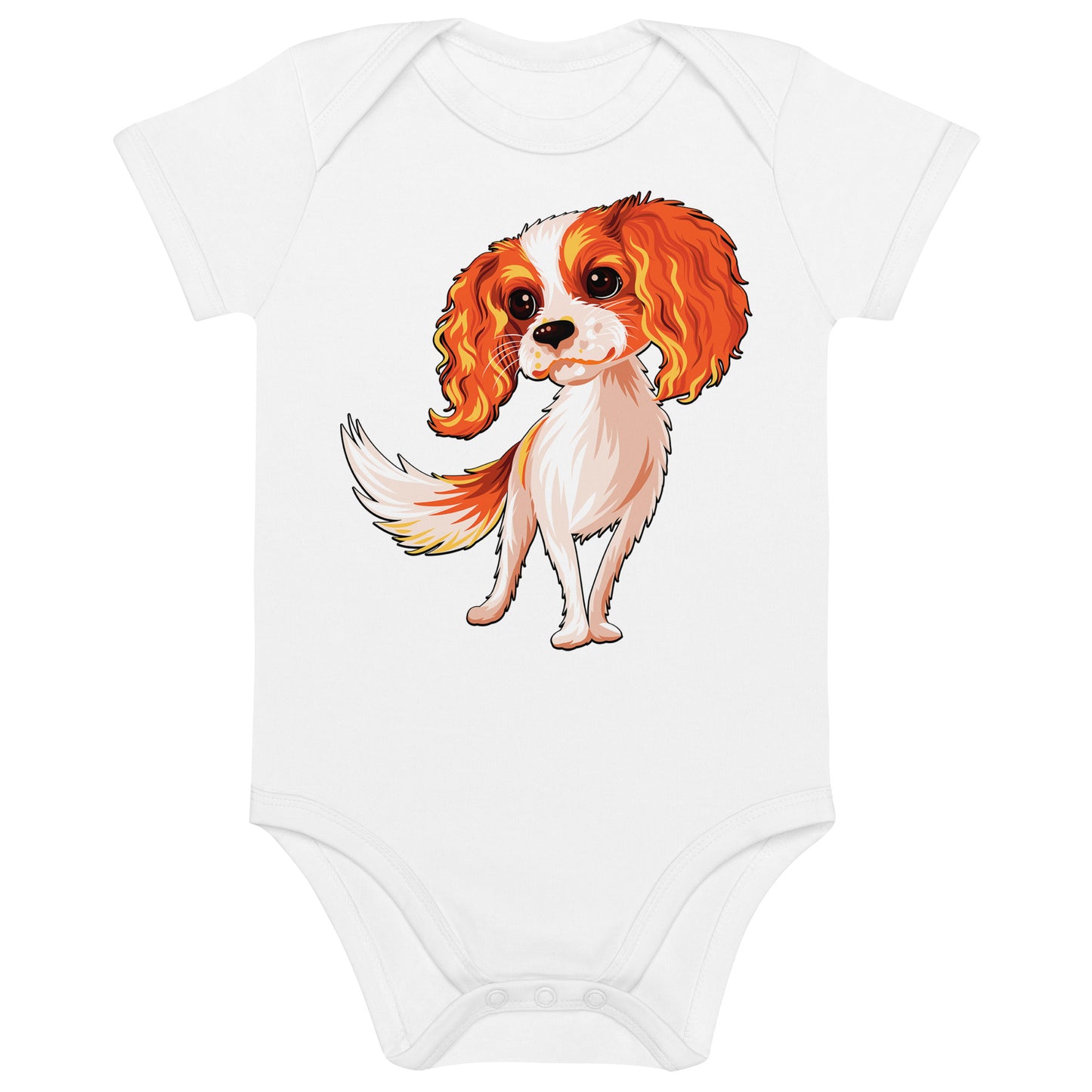 Cute Cavalier King Charles Spaniel Dog Bodysuit, No. 0179