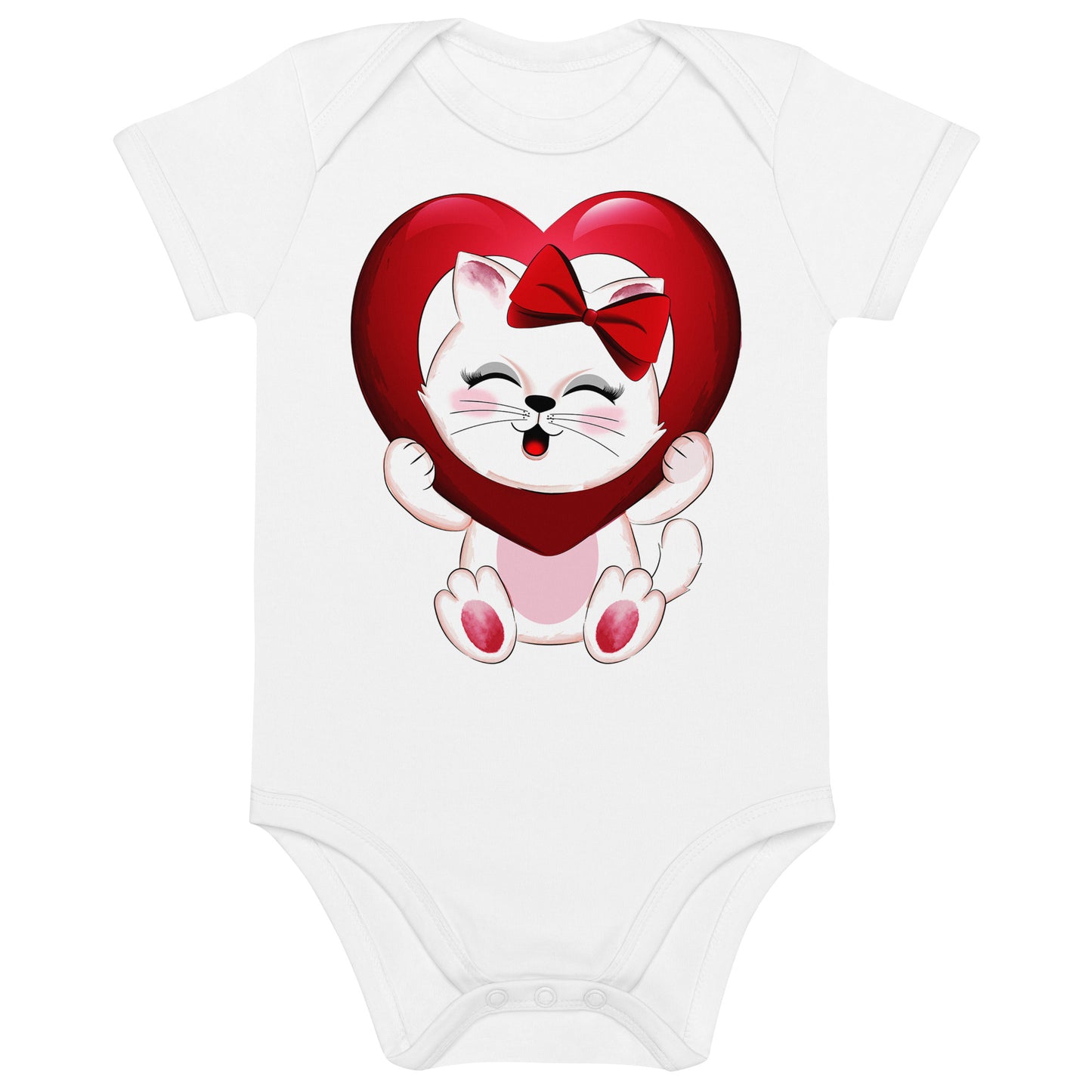 Lovely Kitty Cat Inside Heart Balloon Bodysuit, No. 0477