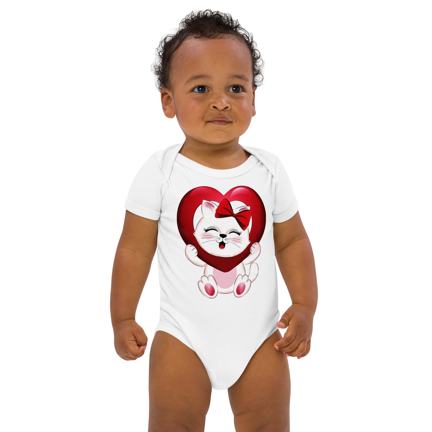 Lovely Kitty Cat Inside Heart Balloon Bodysuit, No. 0477