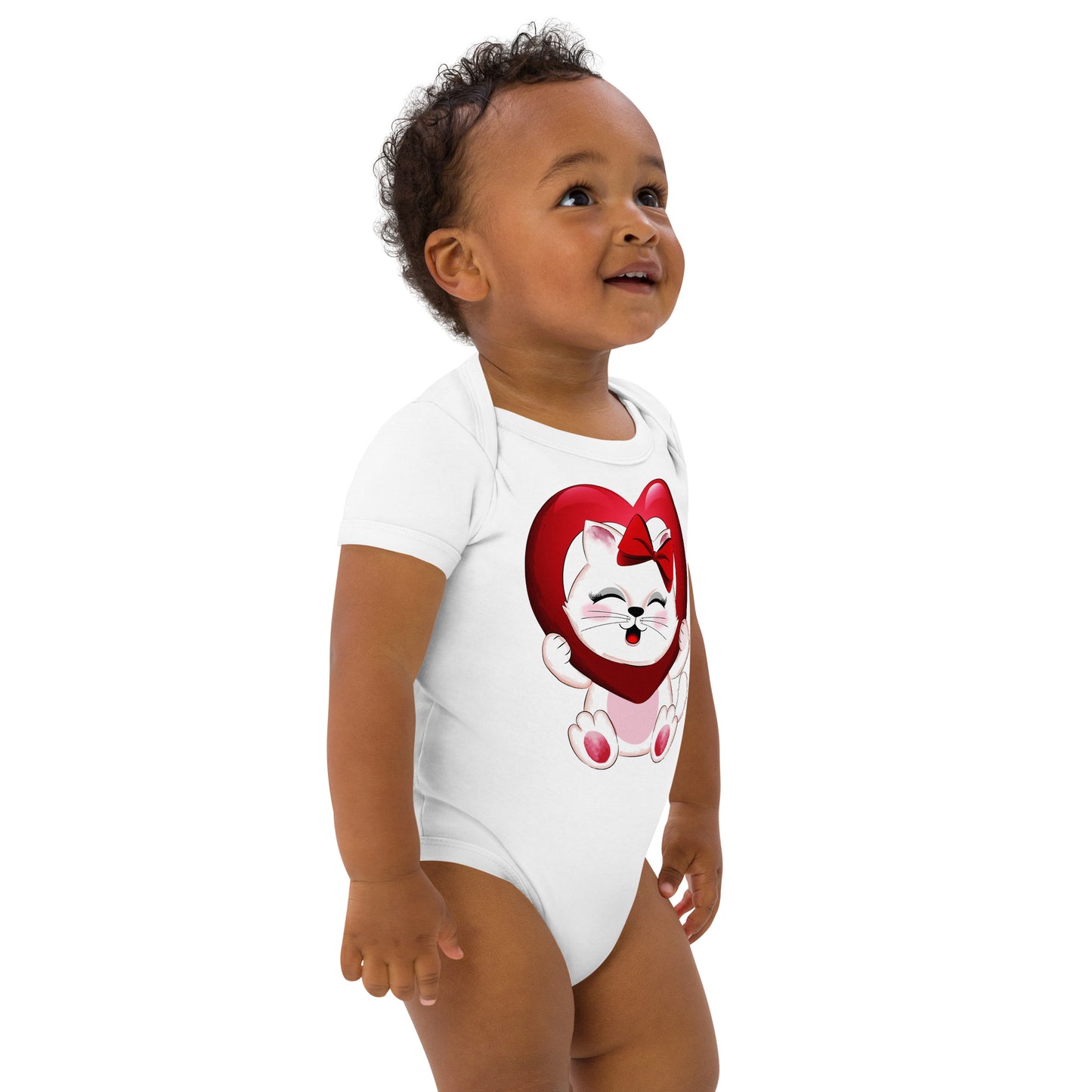 Lovely Kitty Cat Inside Heart Balloon Bodysuit, No. 0477