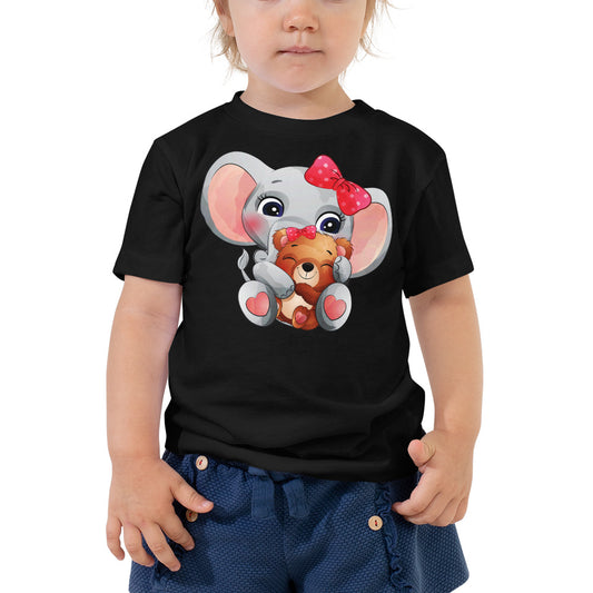Cute Elephant with Little Bear, T-shirts, No. 0012