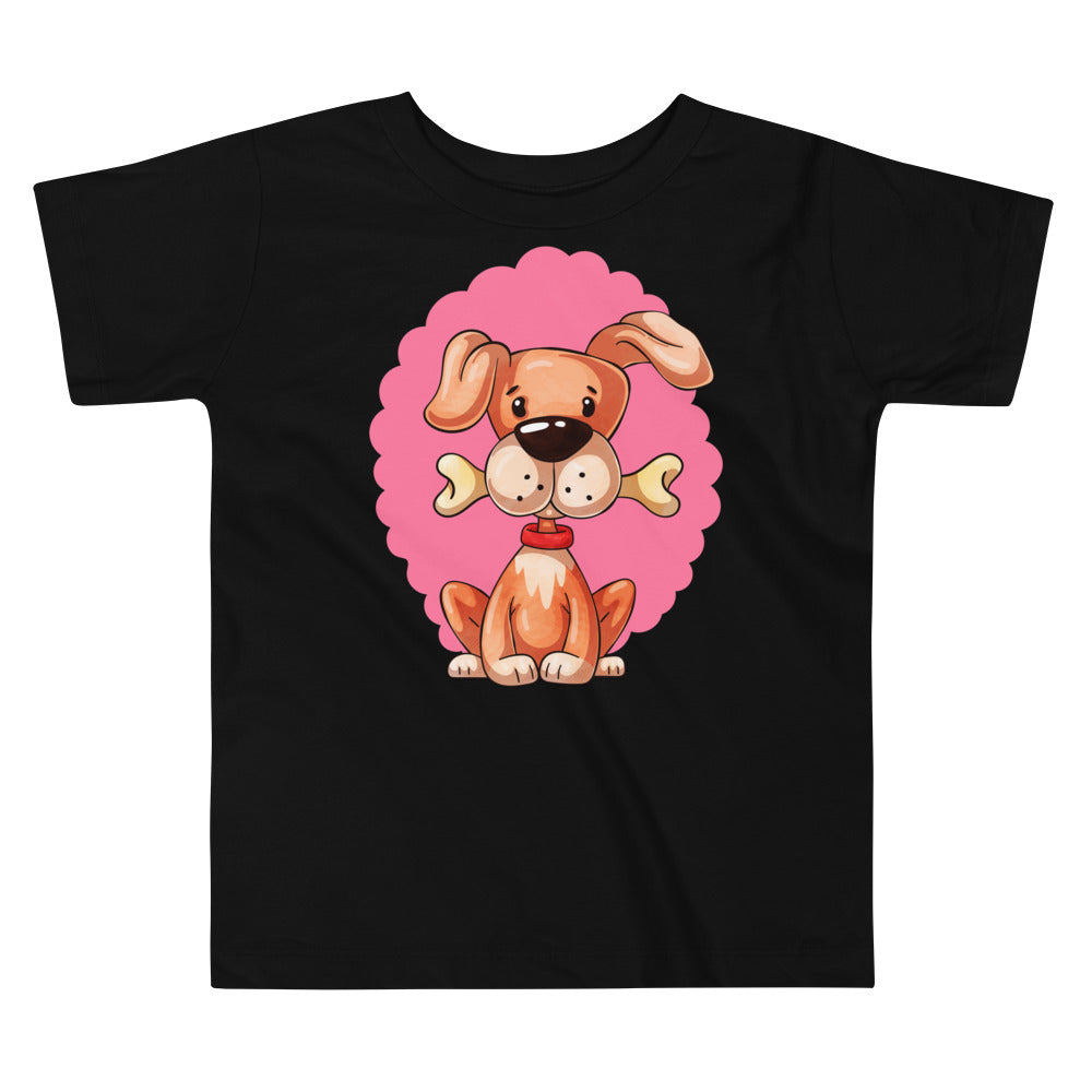 Cute Dog Puppy with Bone, T-shirts, No. 0297