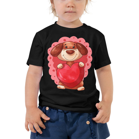 Dog Puppy with Heart, T-shirts, No. 0393