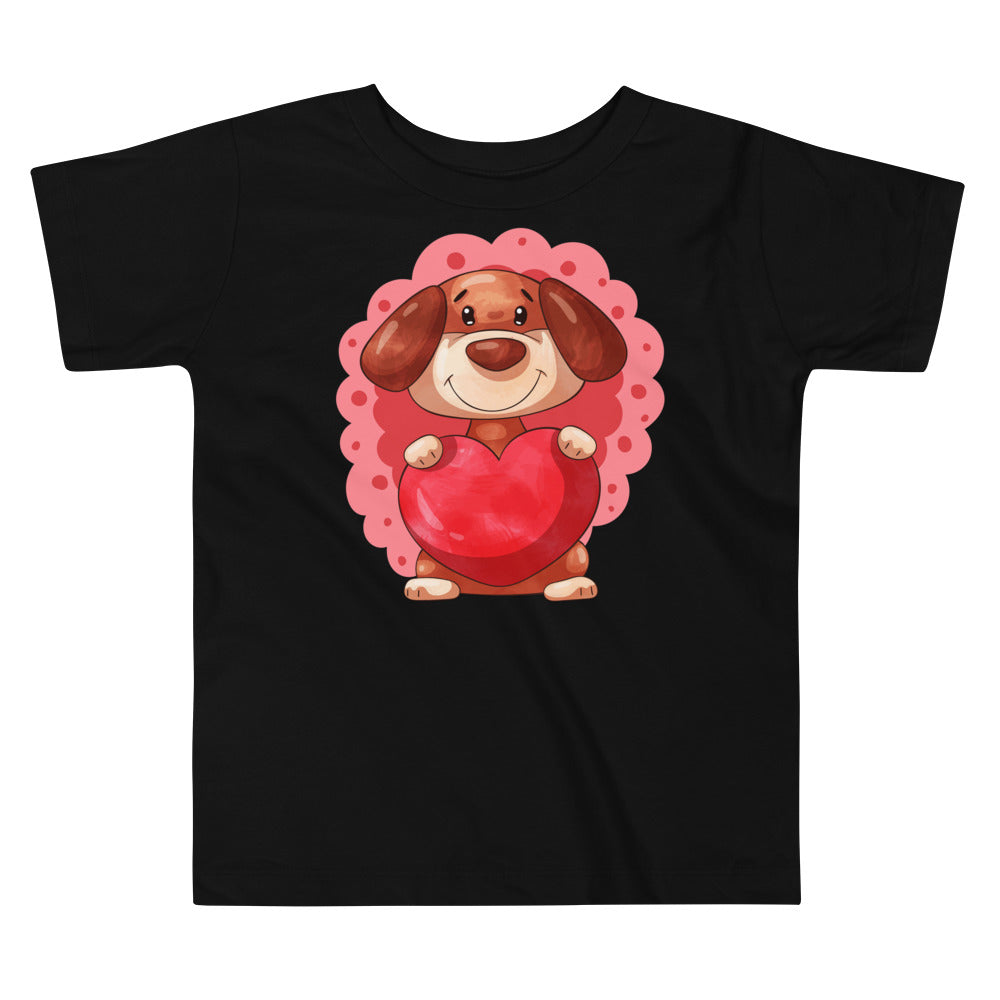 Dog Puppy with Heart, T-shirts, No. 0393