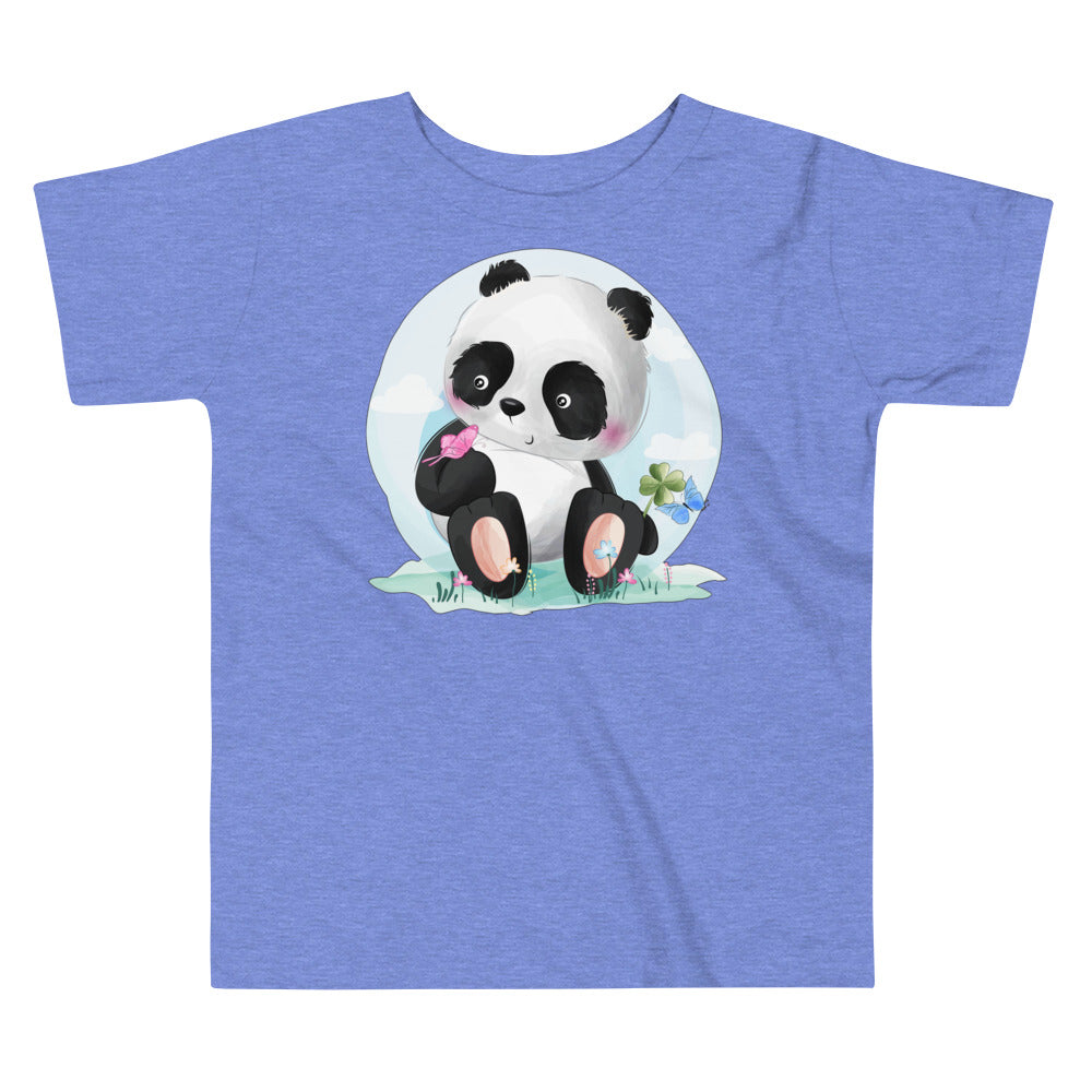 Cute Panda with Butterflies, T-shirts,, No. 0069