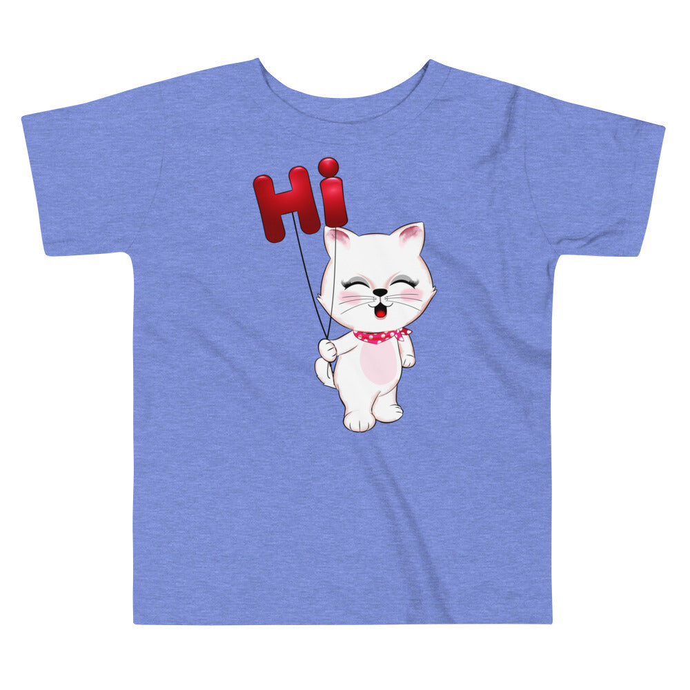 Cute Little Kitty Cat Saying Hi, T-shirts, No. 0360