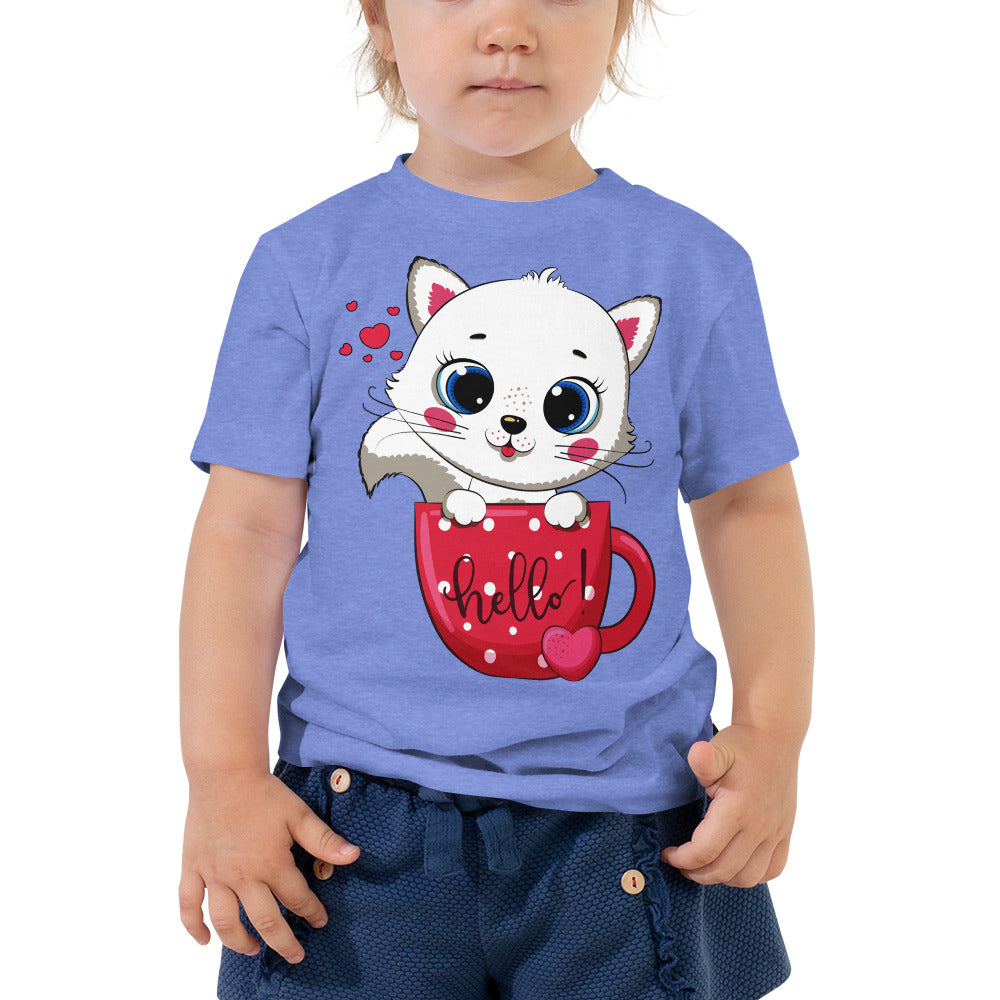 Cute Kitty Cat Inside Cup T-shirt, No. 0318