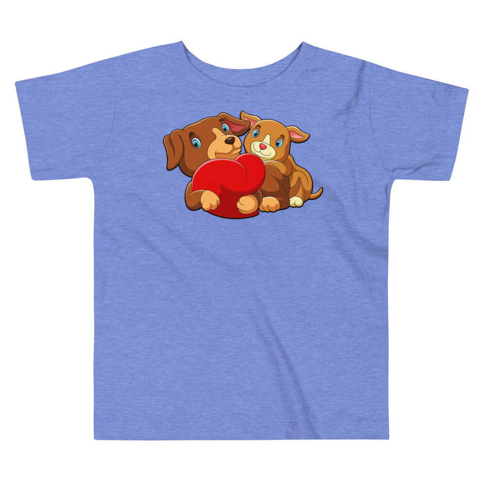 Couple Dogs with Red Heart T-shirt, No. 136