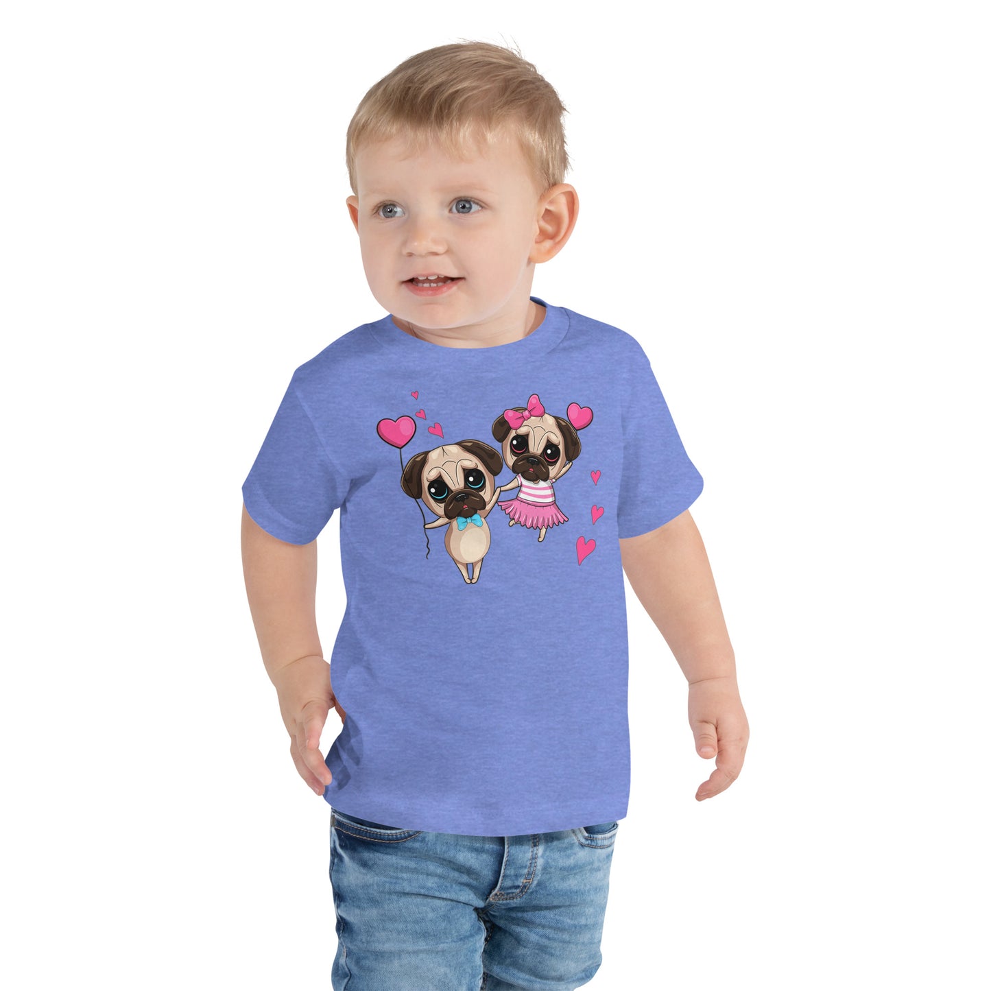 Couple Pug Dogs in Love T-shirt, No. 0262