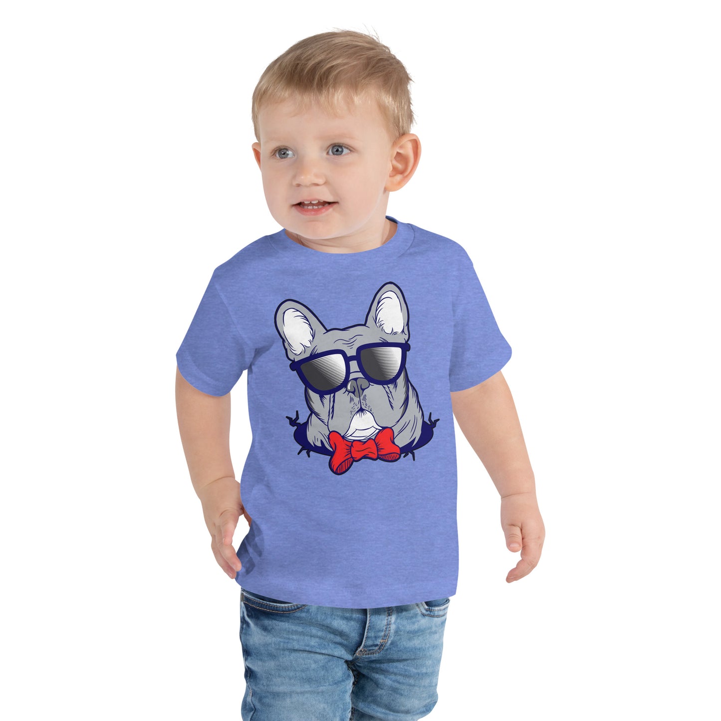 Cool French Bulldog Dog with Glasses T-shirt, No. 0579