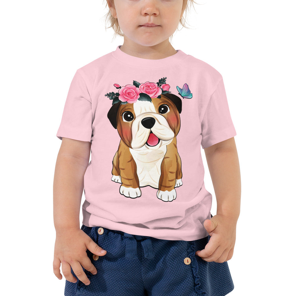 Cute Little Bulldog Dog, T-shirts, No. 0352