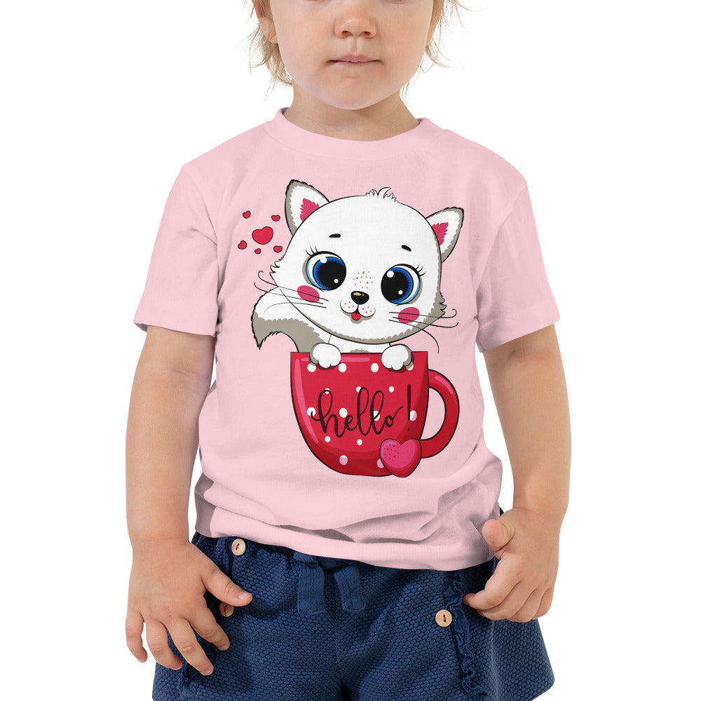 Cute Kitty Cat Inside Cup T-shirt, No. 0318