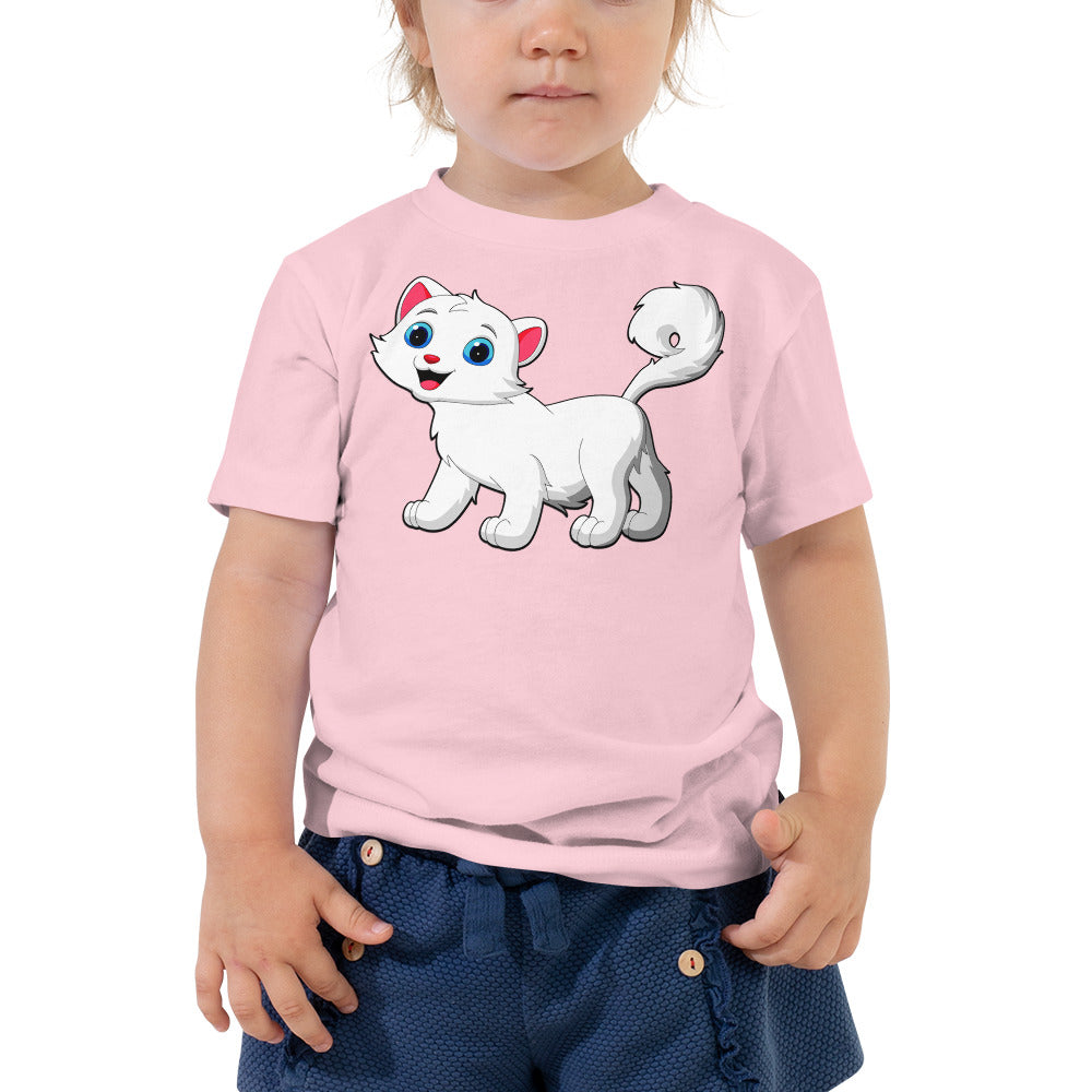 Cool White Cat T-shirt, No. 0135