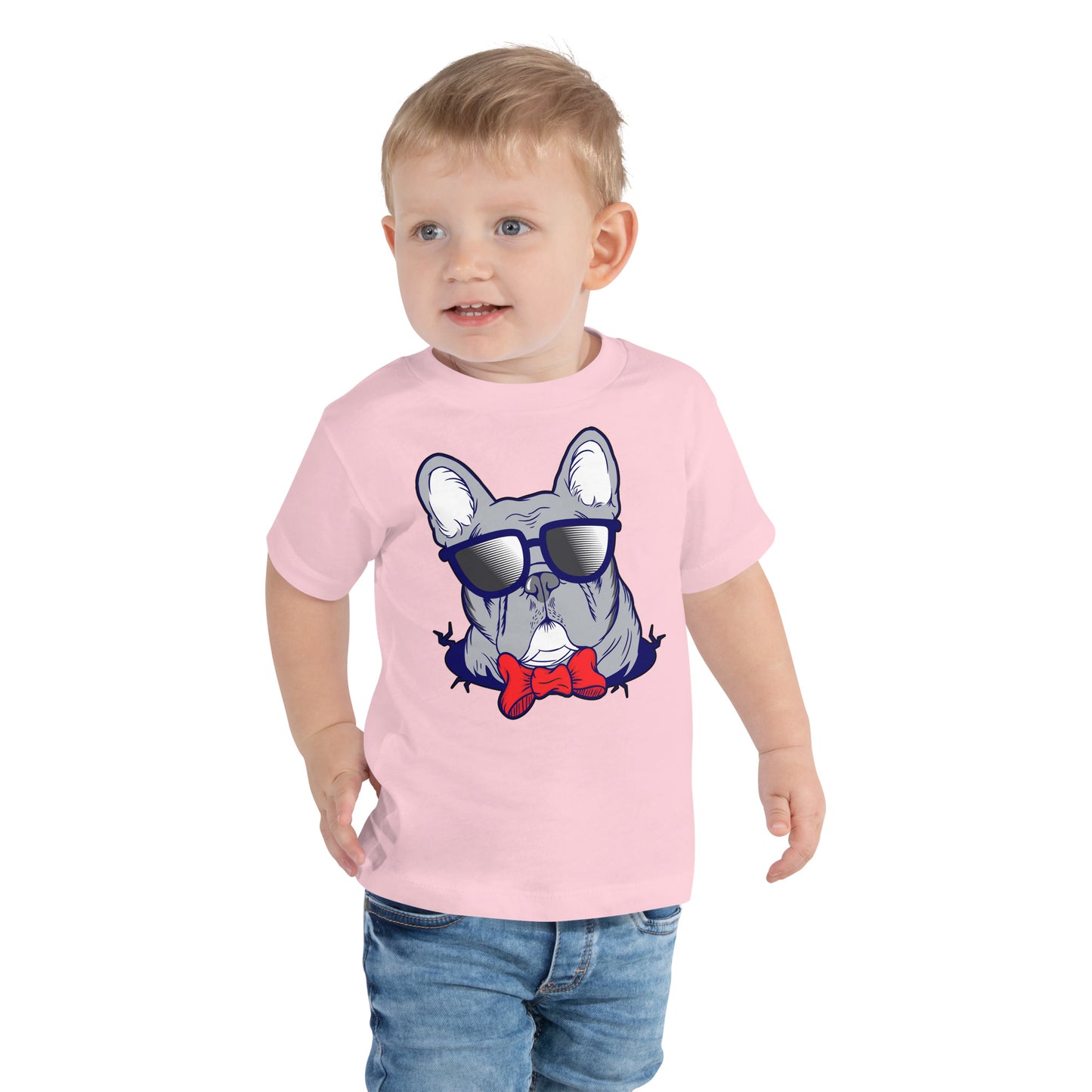 Cool French Bulldog Dog with Glasses T-shirt, No. 0579