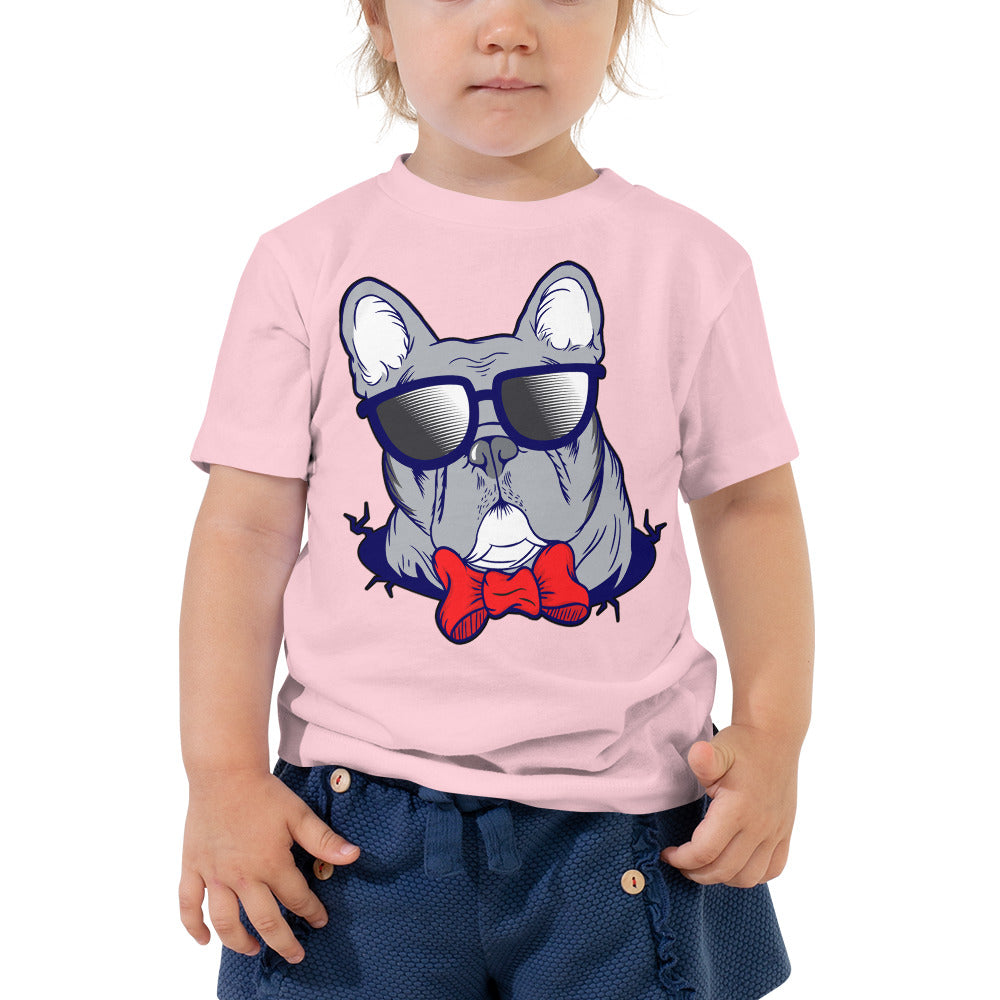 Cool French Bulldog Dog with Glasses T-shirt, No. 0579