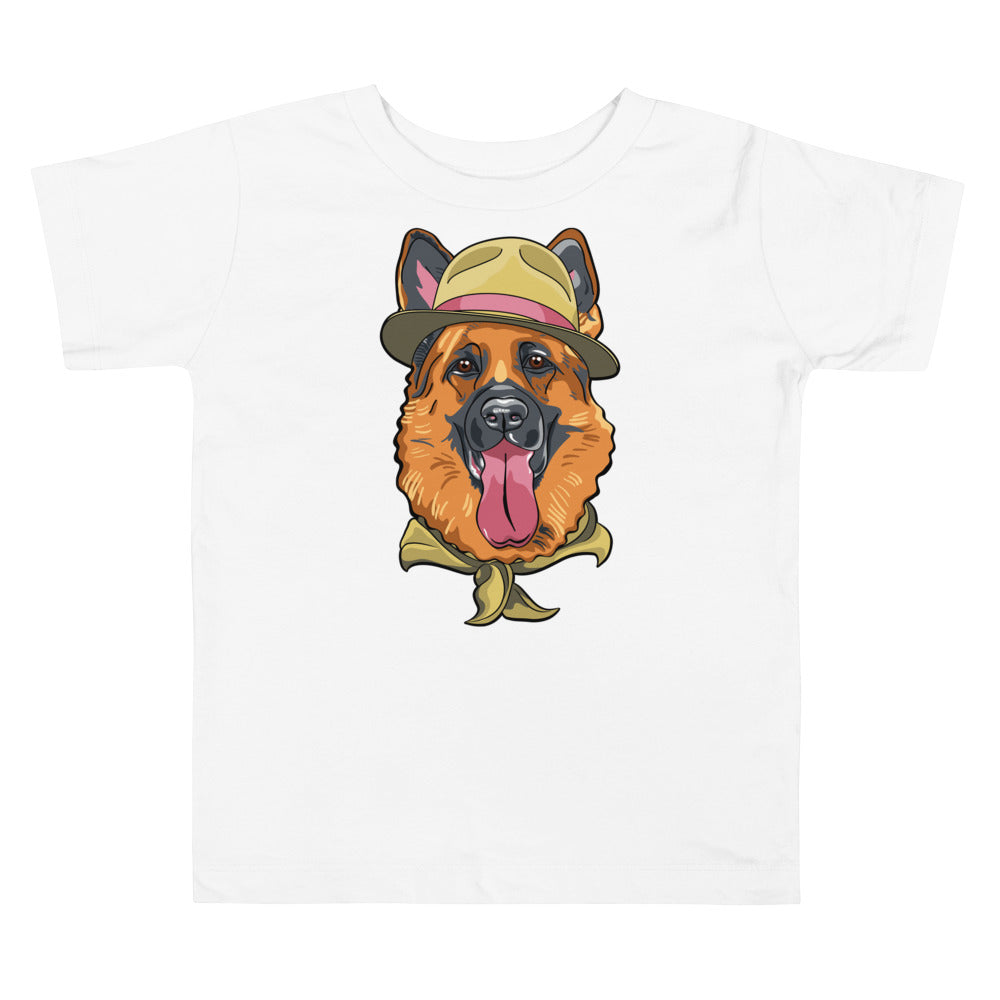 Cute German Shepherd Dog with Hat, T-shirts, No. 0202