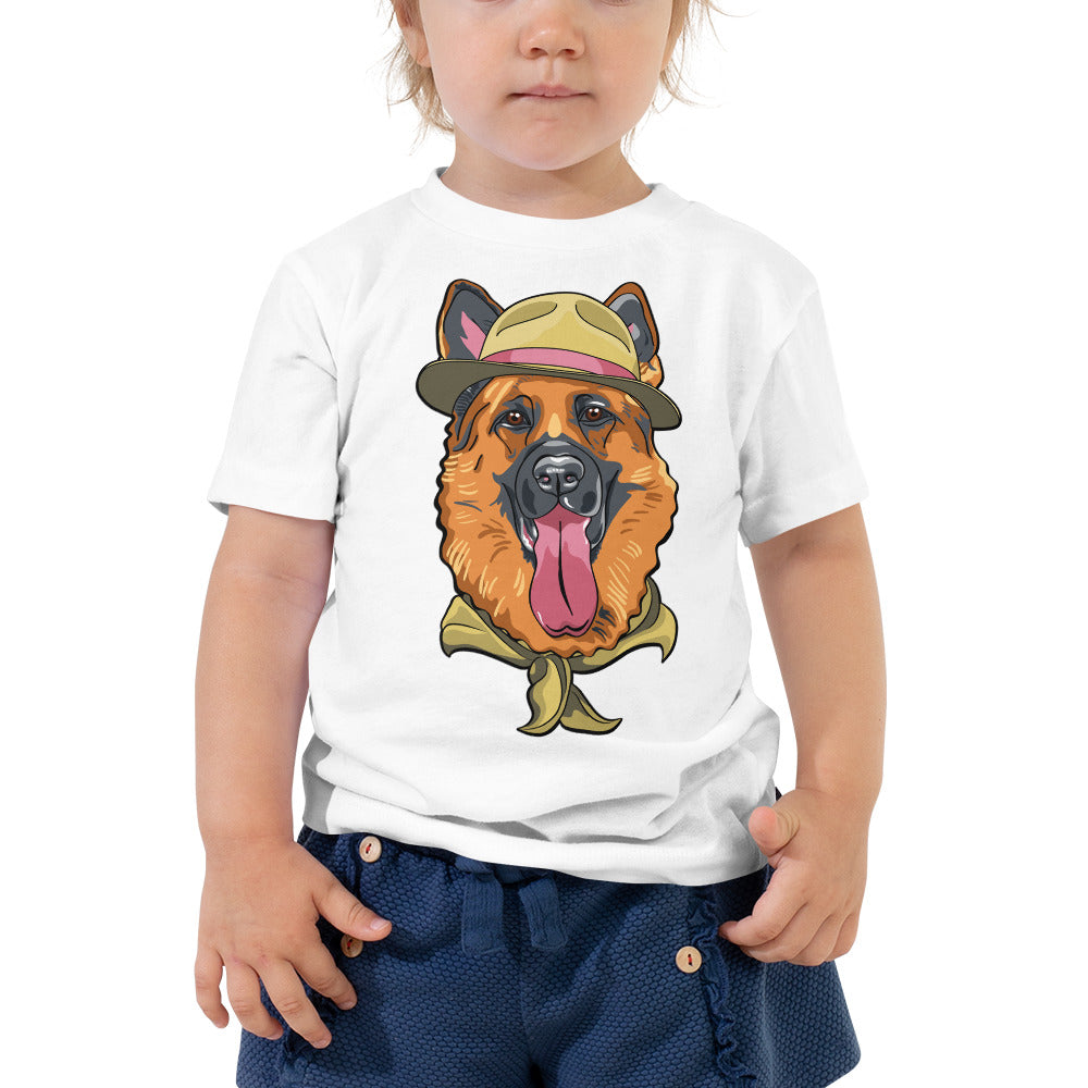 Cute German Shepherd Dog with Hat, T-shirts, No. 0202