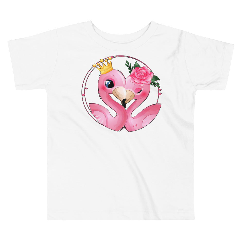 Cute Flamingos with Roses, T-shirts, No. 0077