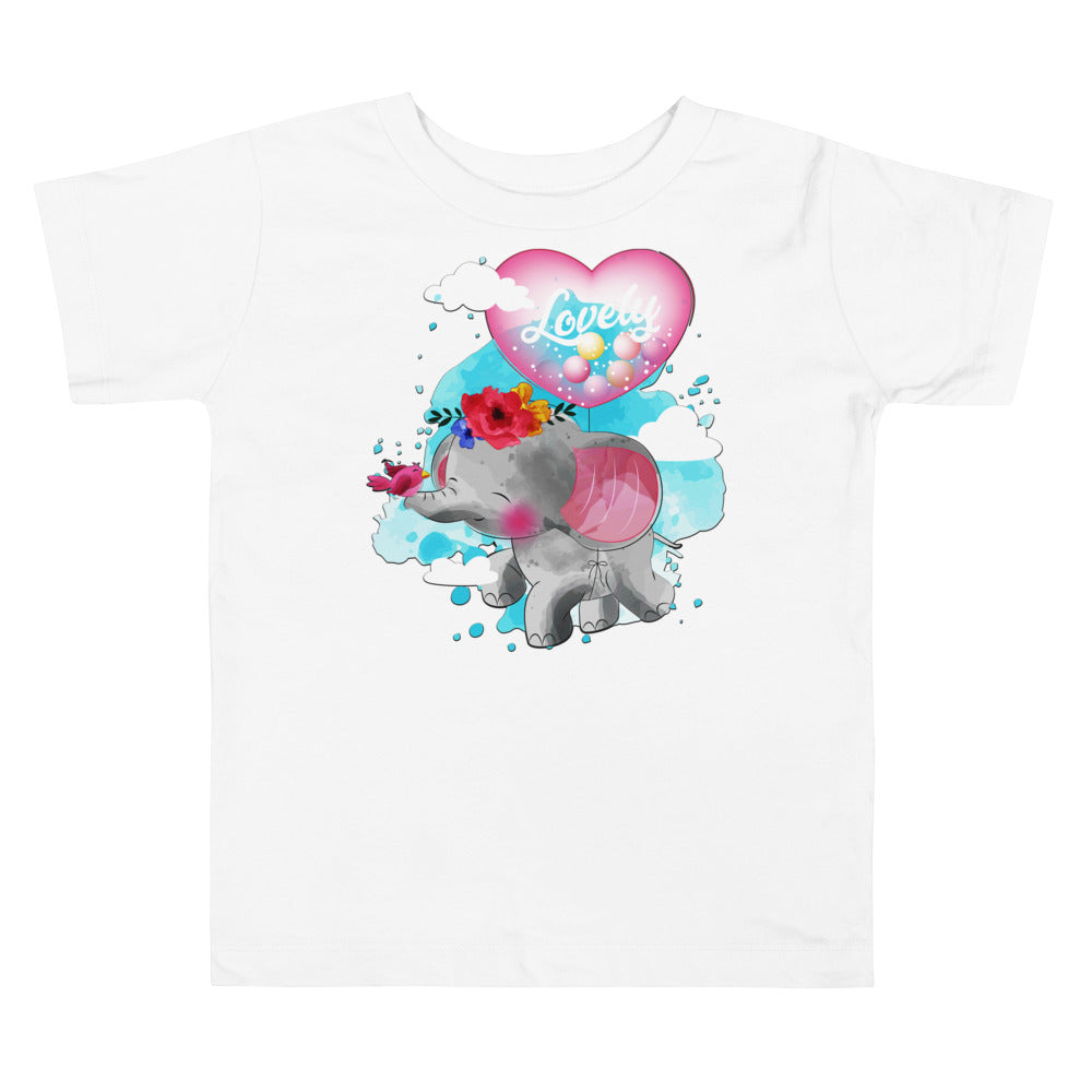 Cute Elephant with Love Balloon, T-shirts, No. 0084