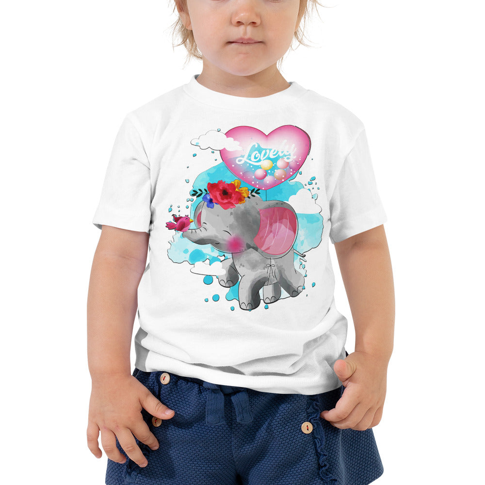 Cute Elephant with Love Balloon, T-shirts, No. 0084