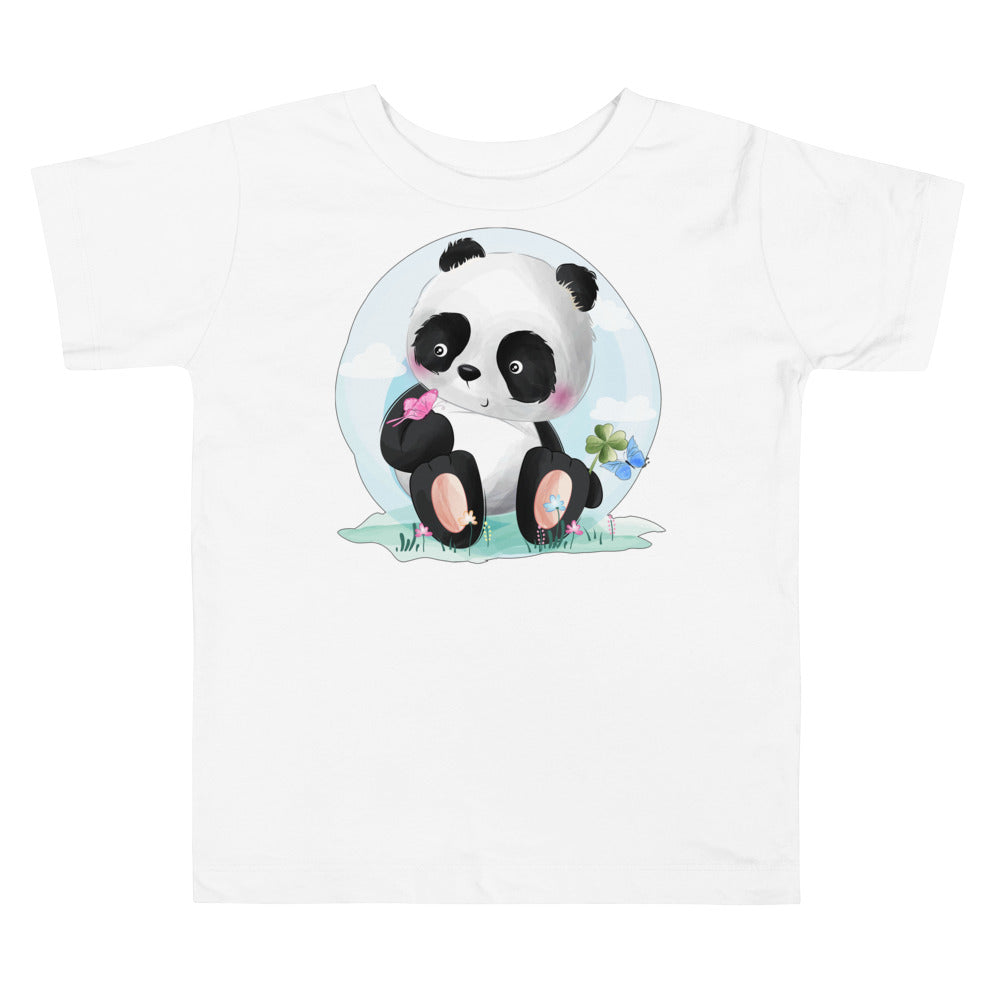 Cute Panda with Butterflies, T-shirts,, No. 0069