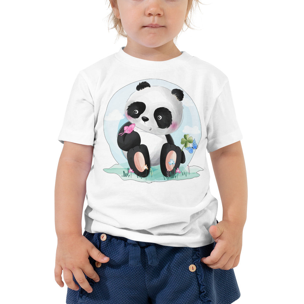 Cute Panda with Butterflies, T-shirts,, No. 0069