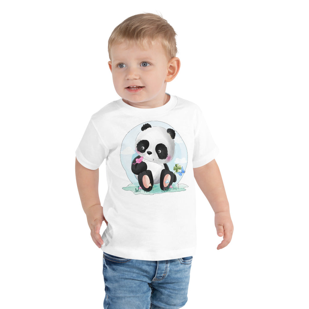 Cute Panda with Butterflies, T-shirts,, No. 0069