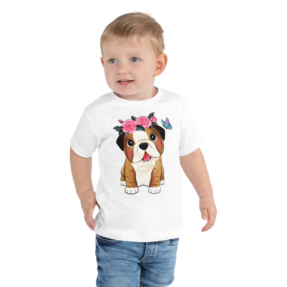 Cute Little Bulldog Dog, T-shirts, No. 0352