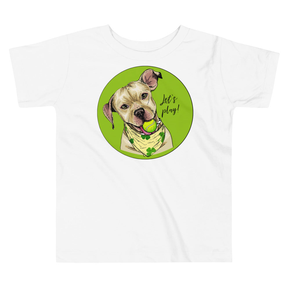 Funny American Pit Bull Terrier Dog with Tennis Ball, T-shirts, No. 0558