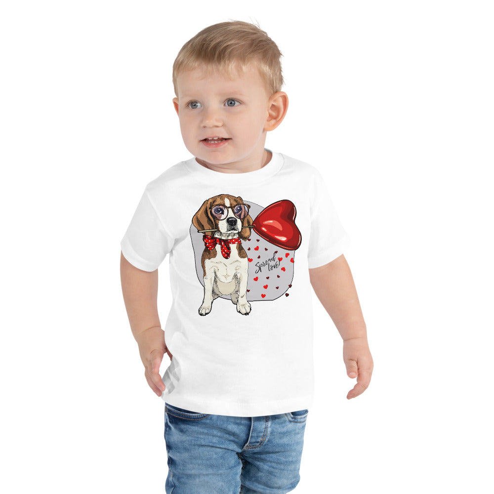 Dog with Red Heart Balloon, T-shirts, No. 0237