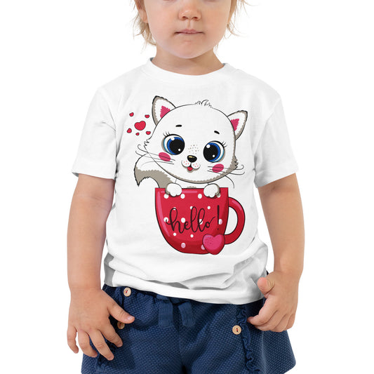 Cute Kitty Cat Inside Cup T-shirt, No. 0318